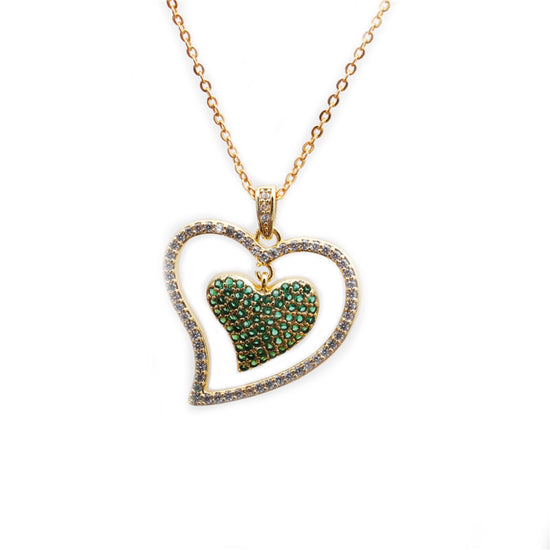 Nicole Emerald Heart Necklace