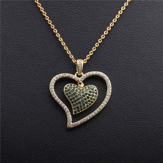 Nicole Emerald Heart Necklace