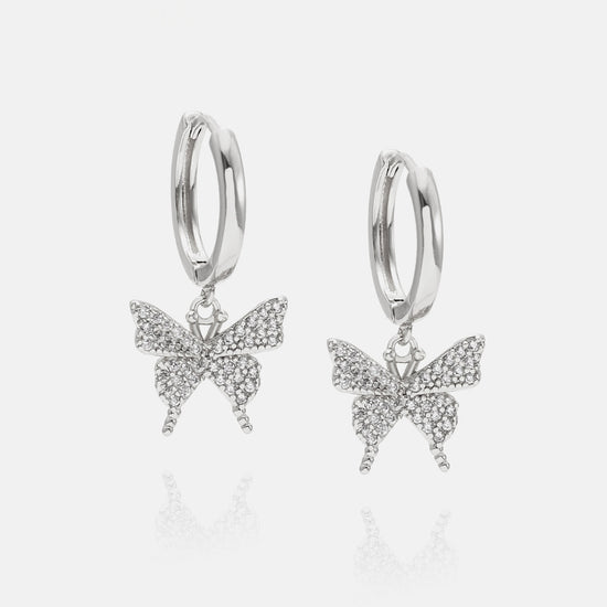 Flutter Butterfly Huggie Earrings