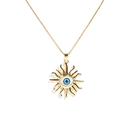 Celestial Sun Evil Eye Necklace
