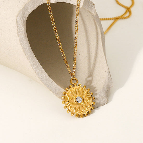 Fleur Evil Eye 14k Gold Vermeil Necklace