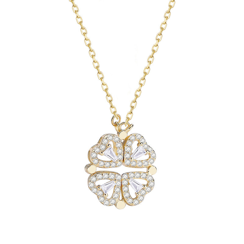 Dahlia Four Leaf Clover Necklace