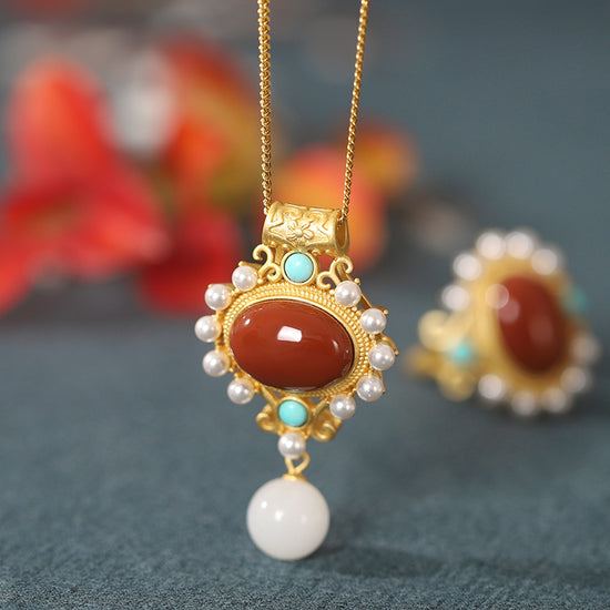 Cicely Red Jasper Necklace And Ring